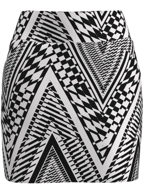 AB Sport Women's Abstract Houndstooth Print Front Pocket Golf Skirt - BSKG01-ABH