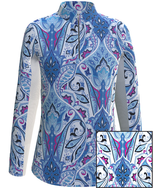 AB Sport Women's Paisley Print Long Sleeve Sun Shirt - LS01-PAIS_M