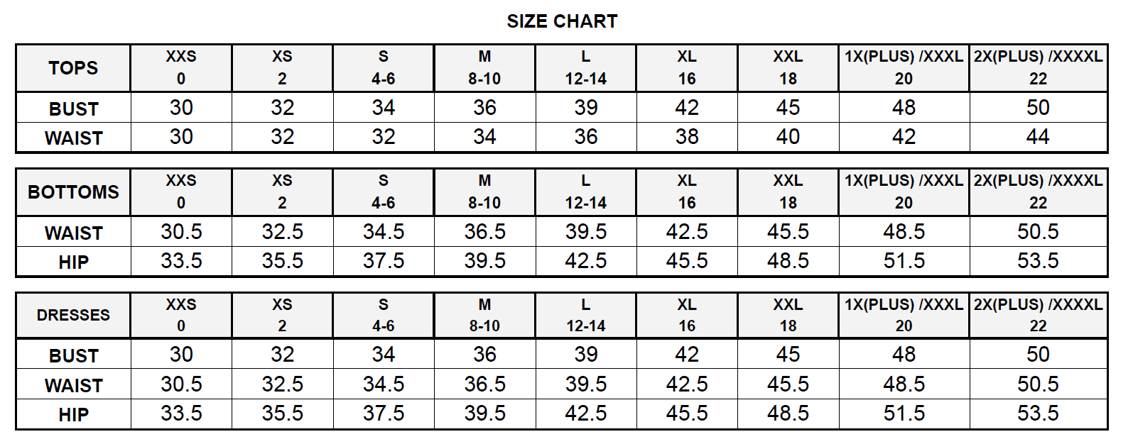 Size Chart