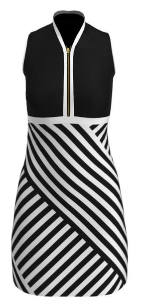 AB SPORT Women's Cross Geo Stripe Golf Dress